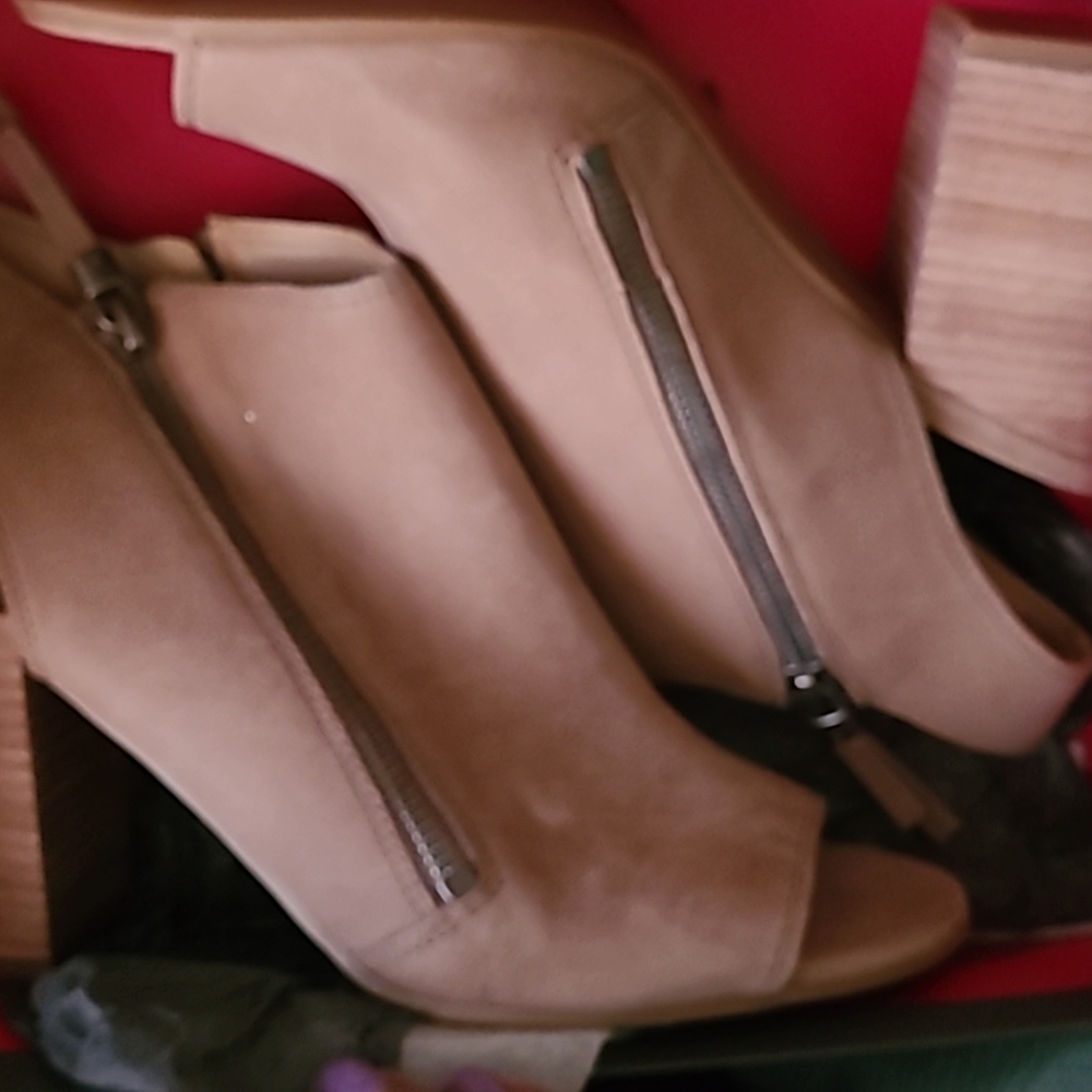 Franco Sarto Open Toe Bootie With Zipper - image 6